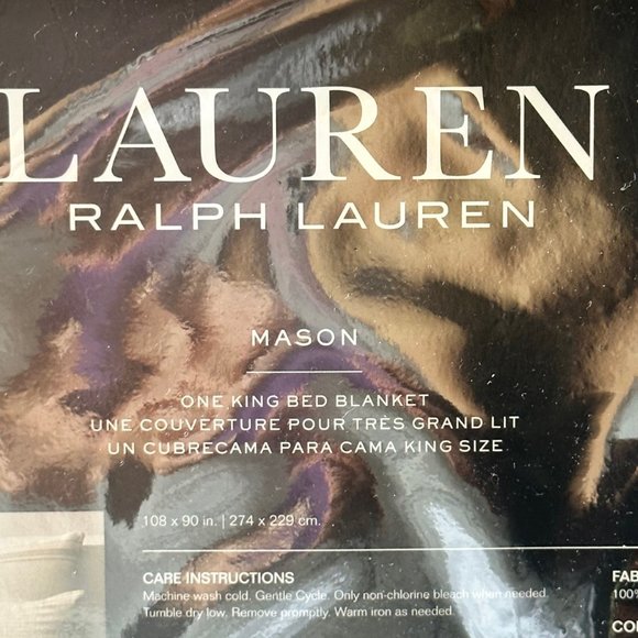 NIP $385 LAUREN RALPH LAUREN KING BED BLANKET - Picture 2 of 7